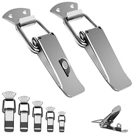 Soul-Cats Pack of 2 Stainless Steel Lockable Snap Lock Box Lock Lever Lock