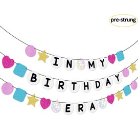 Pre-strung Friendship Bracelet Birthday Banner In My Birthday Era Banner for Singer Birthday Party Decorations