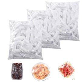Pack of 300 Food Covers, Cling Film with Elastic Band, Reusable Cling Film, Elastic Covers for Food Storage, Dust Protection, Fruit Preservation
