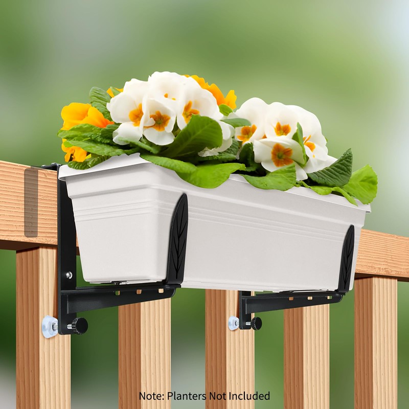 Window Box Brackets, Adjustable Planter Box Brackets, Heavy Duty Iron