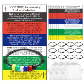 Ferreve Juego de pulseras de plan de salvación de 150 piezas, incluye pulseras de cuentas del Evangelio, tarjetas de bolsillo de oración, bolsas de organza para iglesia religiosa cristiana, regalos de fe