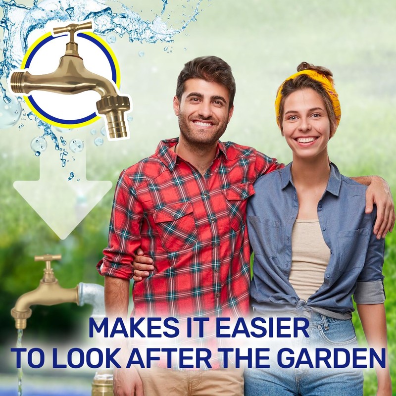 Brass Garden Tap for Hose Connection 1/2" in Polished Brass
