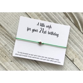 21st Happy Birthday wish bracelet 21st birthday bracelet cord wish bracelet