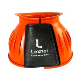 Lexnel Rubber Horse Bell Boots – Durable Overreach Protection & Secure Hook-and-Loop Closure (S-Orange)