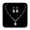 JAKAWIN Bride Silver Bridal Necklace Earrings Set Crystal Wedding Jewelry Set Rhinestone Choker Necklace for Women (Set of 3) (NK144-3) (1 Silver)