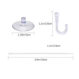 SAVITA 20 Pcs Aquarium Suction Cups Fish Tank Suction Hooks with Removable Hooks and 40 Adjustable Zip Ties for Aquarium Binding Moss, Plants, Shrimp Nest