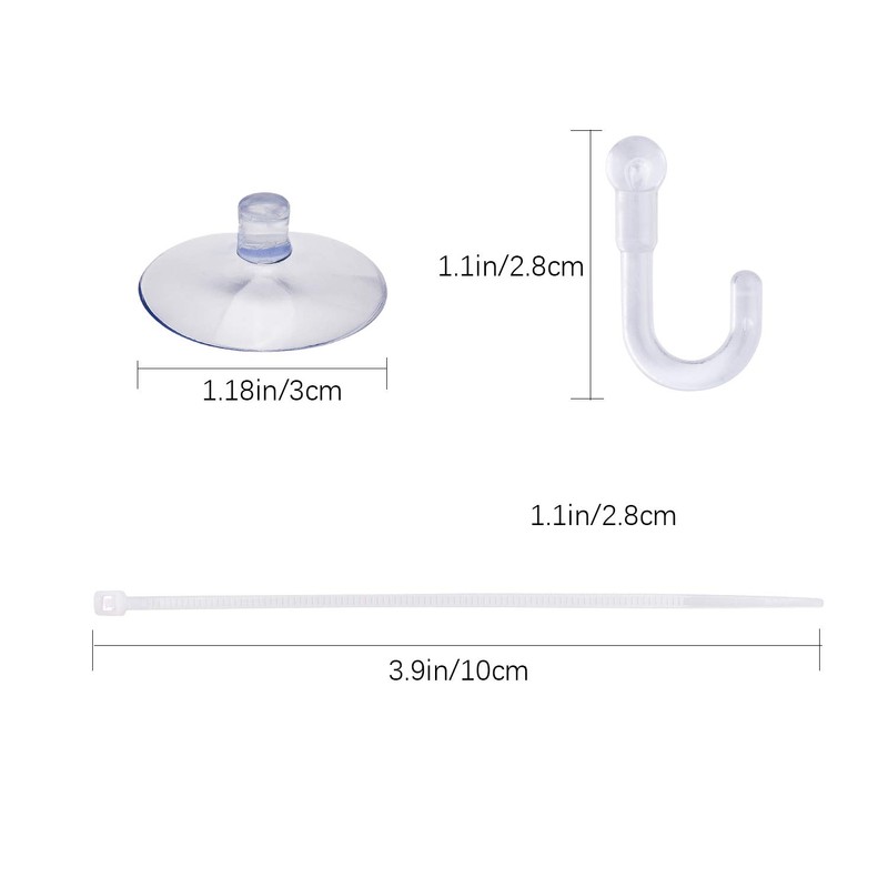 SAVITA 20 Pcs Aquarium Suction Cups Fish Tank Suction Hooks