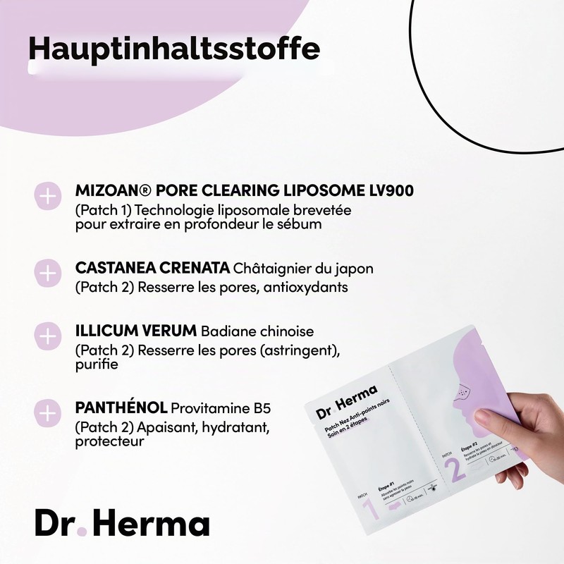 Dr. Herma 2-Step Nose Plasters Against Blackheads - Hydrocolloid Acne