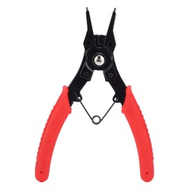 High Carbon Steel Pliers, 4 in 1 Clamping Ring Pliers, 150mm/5.9" Multifunction Hand Piler Tools with 3 Replacement Clamping Heads for Ring Remover Holder (Red)