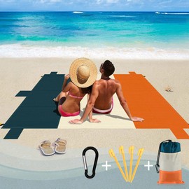 Beach Blanket Sand Proof, 78"x82“ Extra Large Sand Free Beach Mat for 4-6 Adults, Lightweight Waterproof Outdoor Blanket for Beach, Picnic, Camping, Travel