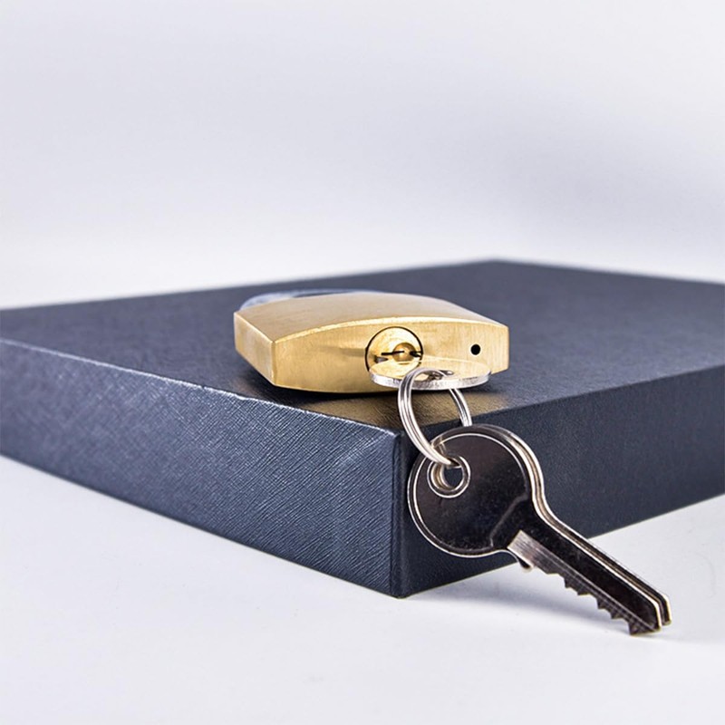 Padlock with Keys, Brass Heavy Duty Padlock Mini Solid Padlock