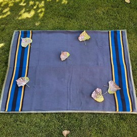 WEST WP PATH Canvas Camping Blanket - Waxed Canvas Outdoor Blanket / Bushcraft Blanket - Color: Blue