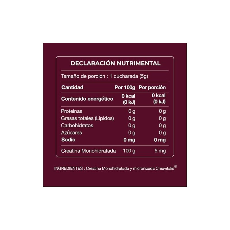 ATMA Creatina Monohidratada 300g | Pura Creavitalis® | 60 Porciones