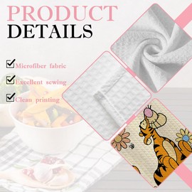 Gelulgas Winnie, Piglet, Tigger, 4pc Kitchen Towels, Pooh Mama Bear Kitchen Towel, Kitchen Tea Towels, Pooh Classic Yellow Bear Everyday Collection Towels