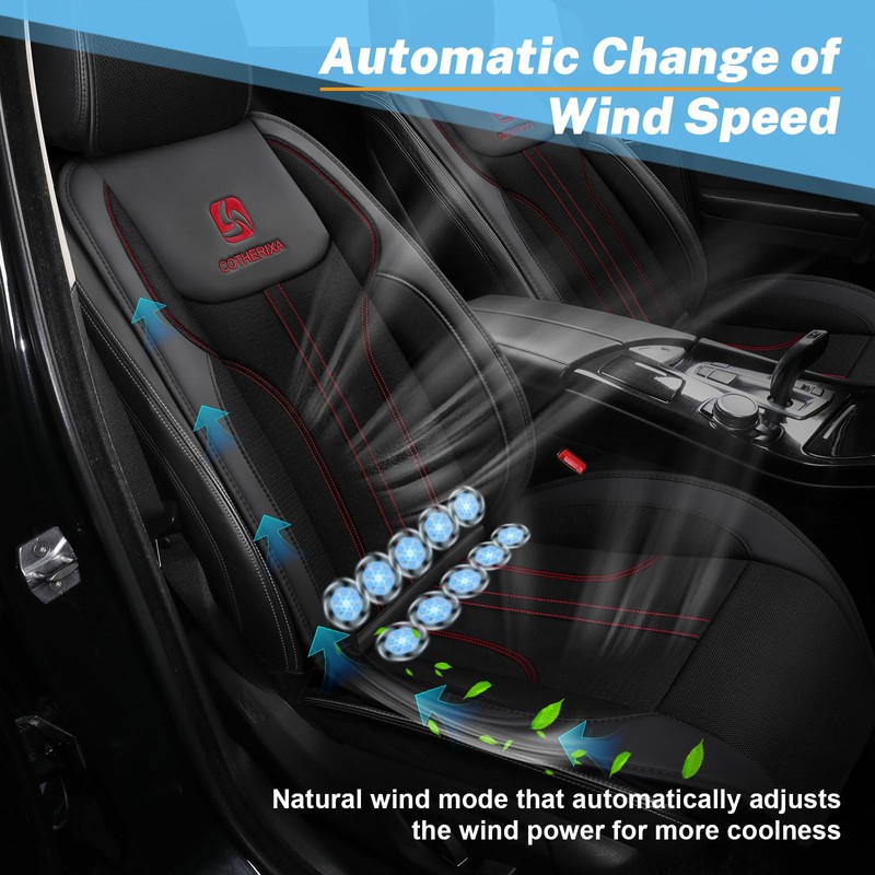 COTHERIXA Cooling Car Seat Cushion Front Seat,12V&24V Cooling Seat Cover