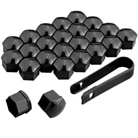 AUTOUTLET 24pcs Wheel Nut Caps 17 mm, Wheel Bolts Wheel Nuts Wheel Bolt Caps Hexagonal, Universal Wheel Nut Caps with Removal Tool