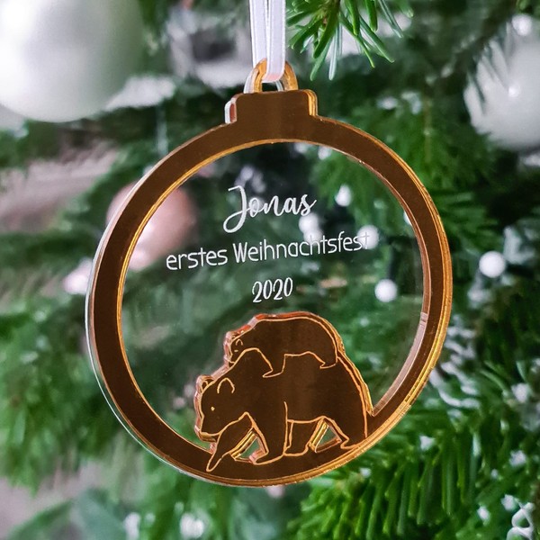 Personalisierte Weihnachtskugel mit Name - Mein erstes Weihnachten Kugel Baby