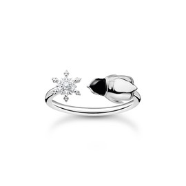 THOMAS SABO TR2416-041-7 Women's Ring Snowflake and Penguin Silver 925 Sterling Silver Cold Enamel, Sterling Silver, Cubic Zirconia