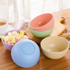 Small Bowls Set of 5, 14 OZ Reusable Wheat Straw Bowl, Kitchen Bowls for Dessert Bowls for Serving Soup, Oatmeal, Pasta and Salad(5 Colors)