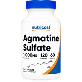 Nutricost Nutricost Agmatine Sulfate 1000mg, 120 Capsules - Gluten Free, Non GMO, 500mg Per Capsule