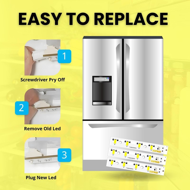 Gurtice New Upgraded 3 Pack WR55X26671 PS11767930 AP6035586 Led Light