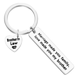 Brother in Law Gift Keychain Marriage Made Us Family Love Made You My Brother Keychain Brother of The Bride keychain Wedding Birthday Christmas Thanksgiving Day Gift for Brother in Law