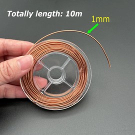 JZK 10m 1mm Thickness Enamelled Copper Wire Spool, Insulated Brass Wire for Electromagnet, Motor Winding, Magents, Coil winding and Transforms.