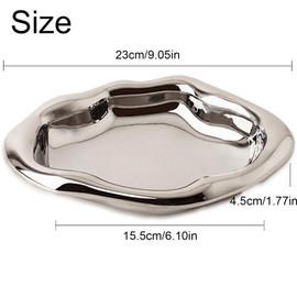 Yuaaoh Ceramic Jewellery Tray Jewellery Tray Silver for Elegant Women's Jewellery Key Tray Ring Plate Tray Dressing Table Clouds Plate Decoration, Birthdays and Festival Gifts (Irregular)