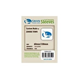 Swan Card Sleeves (60x80mm) - 150 Pack, Thin Sleeves - Zombie Town