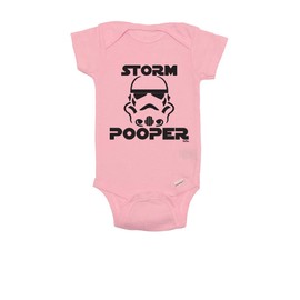 TeeNow - Light/Dark Side - Adorable Future SW Inspired - Funny Infant Bodysuit - Boy/Girl (0-3 Months, Pink Storm Pooper)