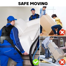 Upgraded Moving Straps with Chest Buckle, 2-Person Lifting Strap, Furniture Carrying and Moving System Heavy Objects up to 1000 lbs for Moving Furniture, Heavy Appliances, Mattresses