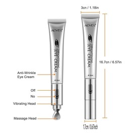 Vibrating Massage Eye Cream, 1 Count Hydrating & Moisturizing Eye Care for Women & Men, Daily Skincare Product to Reduce Puffiness & Refresh Eye Skin