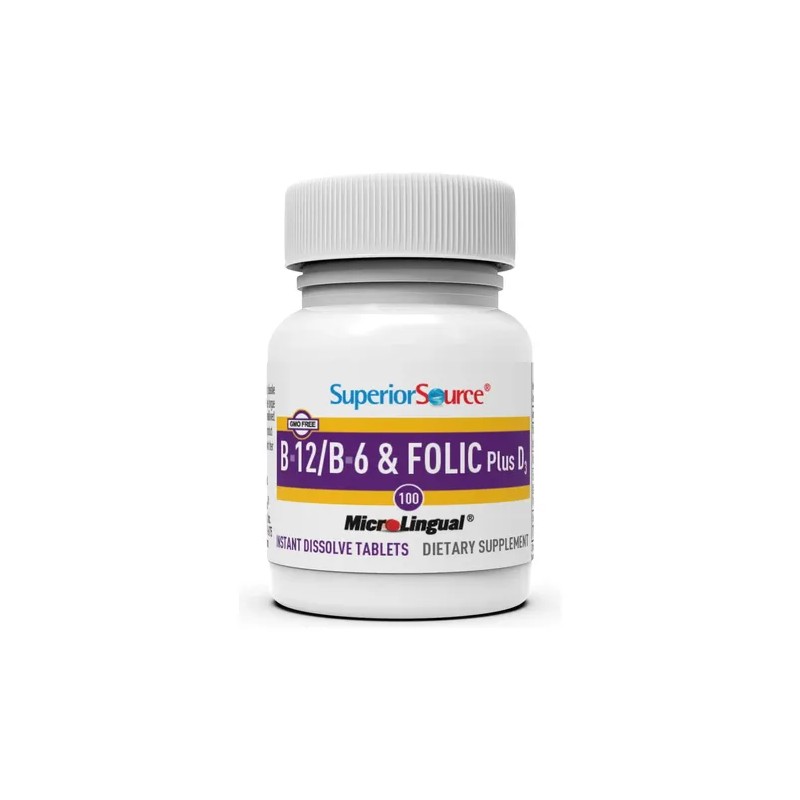 Superior Source No Shot B12 B6 D3 1000mcg Sublinguales
