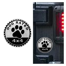 Dog Badge Rated Car Emblem Sticker, 4 x 4 3D Metal Sticker Round Emblem Decal, Automotive Emblem Badge Decal Sticker, Car Exterior Decal for Jeeps Wrangler Vehicles Trucks RV SUV (Dog Rated)