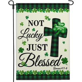 Shuitouk St Patricks Day Garden Flags 12×18 Inch Double Sided Seasonal St Patrick's Day House Party Yard Decorations Garden Flags for Outside Shamrock Irish Blessing Holiday Garden Flag