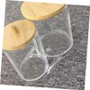 WOONEKY Make up Brush Storage Bamboo Lids Swab Organizer Home