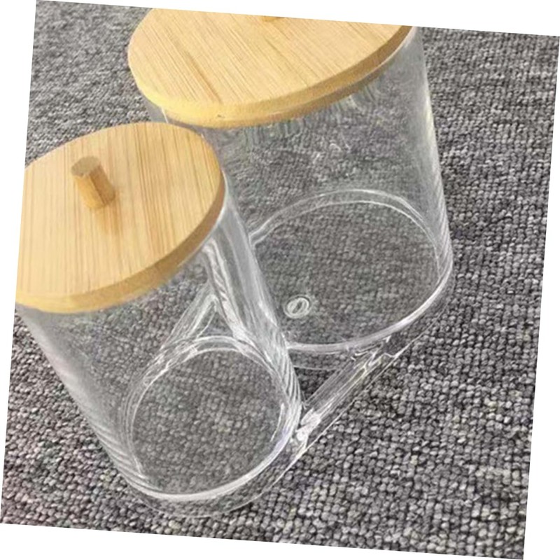 WOONEKY Make up Brush Storage Bamboo Lids Swab Organizer Home