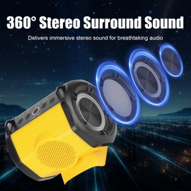 KUNLUN Wireless Portable Speaker Compatible for De Walt 20V Max Battery, Portable Speaker for Jobsite, Outdoor, Home and Parties, Pack with Lanyard(Battery Not Included)