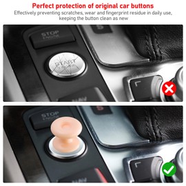 Push to Start Button Cover - Pink Donut Design Resin Cover for Engine Start/Stop Button, Cute Car Decor Accessory for Women (Universal Fit)