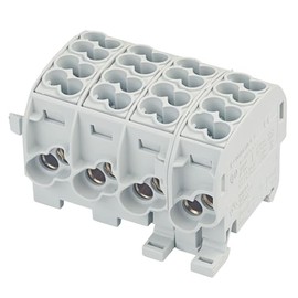 grenda-hammer® VDE main cable branch terminals HLAK in 1 to 5-pin narrow design with only 17.8 mm module width per pole (4-pin, grey)