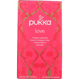 Pack of 1 x Pukka Herbal Teas Love Organic Rose Chamomile and Lavender Tea - Caffeine Free - 20 Bags