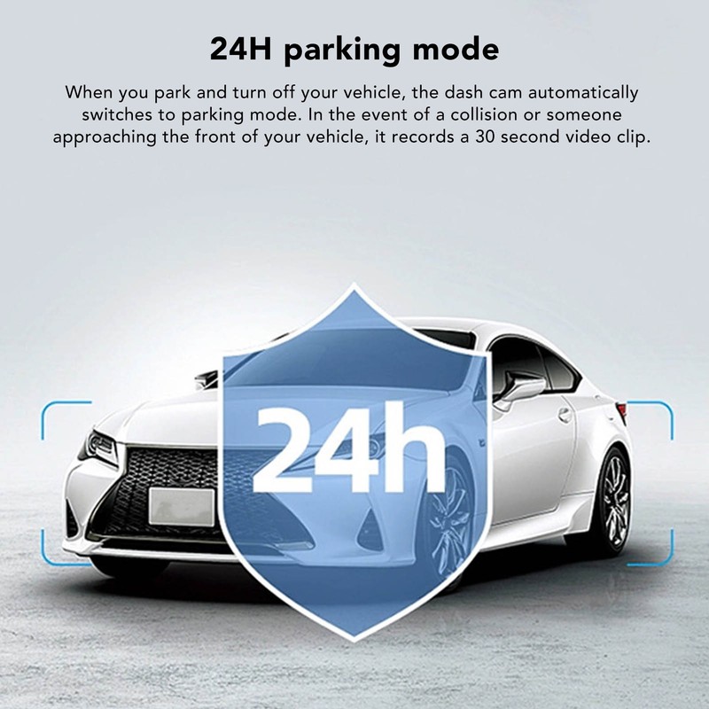 Dash Camera 9.66in Mirror Touch Screen Dual Camera 1080P Wide