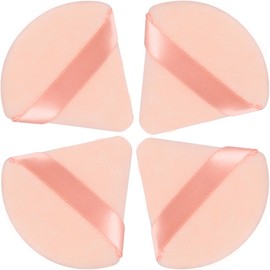 JOLY Triangle Powder Puff Face Makeup Sponge Beauty Blender Stocking Stuffers Puffs for Women apply Loose Powder and Foundation (4Pcs Beige)