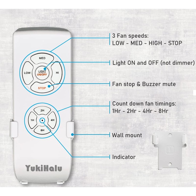 YukiHalu Ceiling Fan Remote Control Kit, Universal and Compact Size,