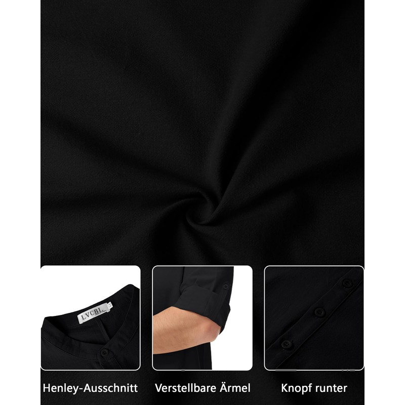 LVCBL Men's Kafta Neck Long Sleeve Kaftan Men's Long Button