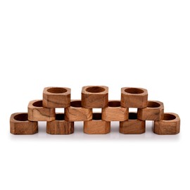 Kimona Napkin Rings Dining Table Napkin Holder, Classic Everyday Use Thanksgiving, Christmas Décor for Table Decorations (Set of 12, Brown)