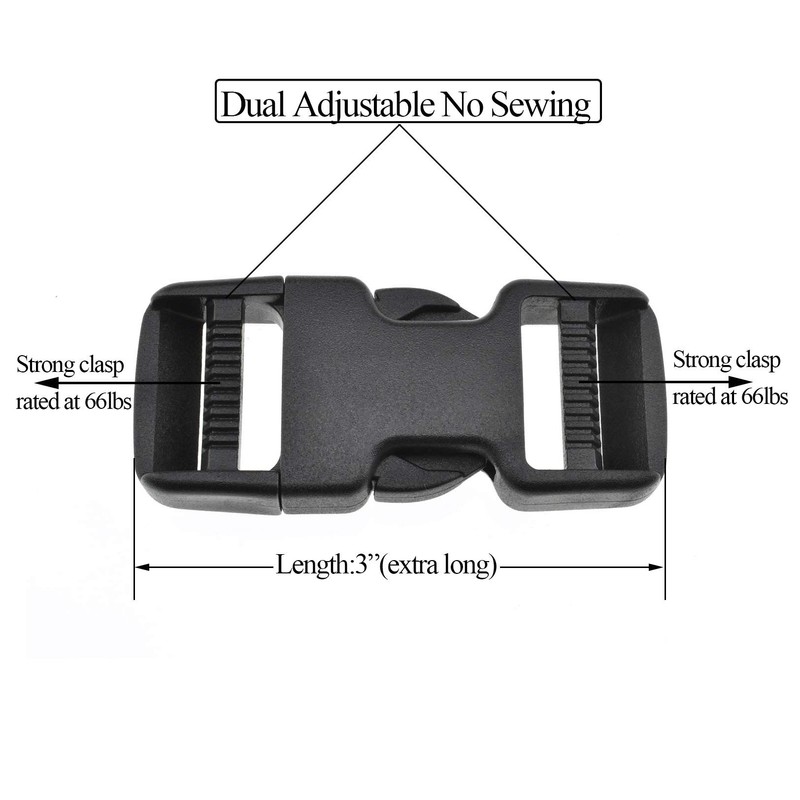 SGH Pro Quick Side Release Buckles 1" Wide Dual Adjustable