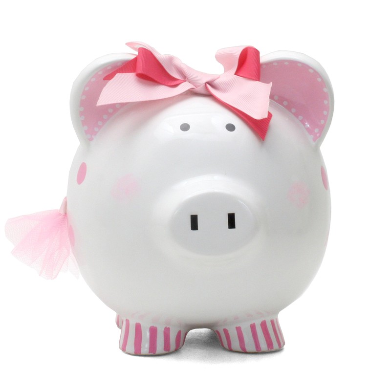 Child to Cherish Ceramic Piggy Bank for Girls, Ava's Tutu