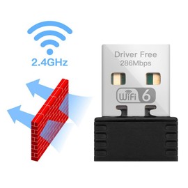 Mircube Wireless WiFi 6 Adapter AX286 2.4GHz Free Driver USB Network Card for Win7/10/11 Computer Mini WiFi Receptor
