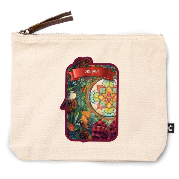 Lantern Press Oregon, Front Door with Christmas Wreath, 100% Cotton